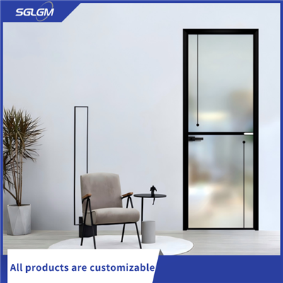 কালো অ্যালুমিনিয়াম অভ্যন্তরীণ কাচের দরজা